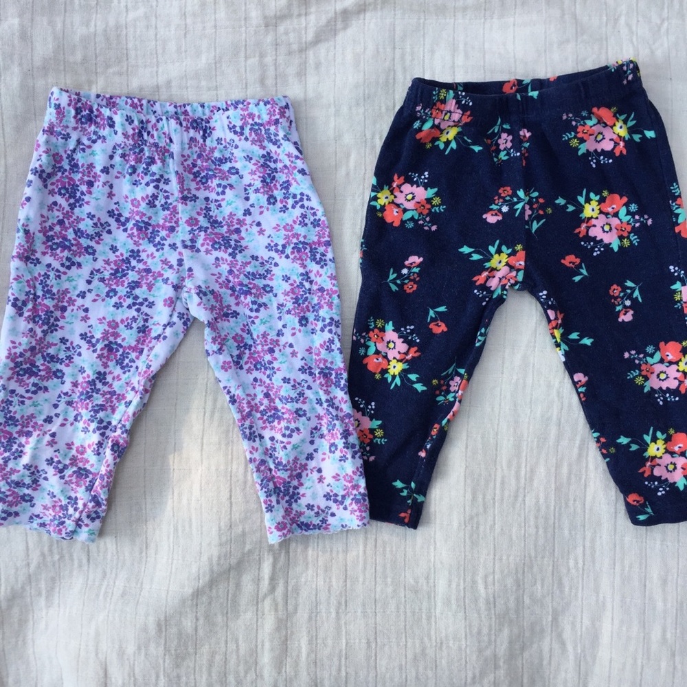 Baby floral print leggings owl butt 6 months